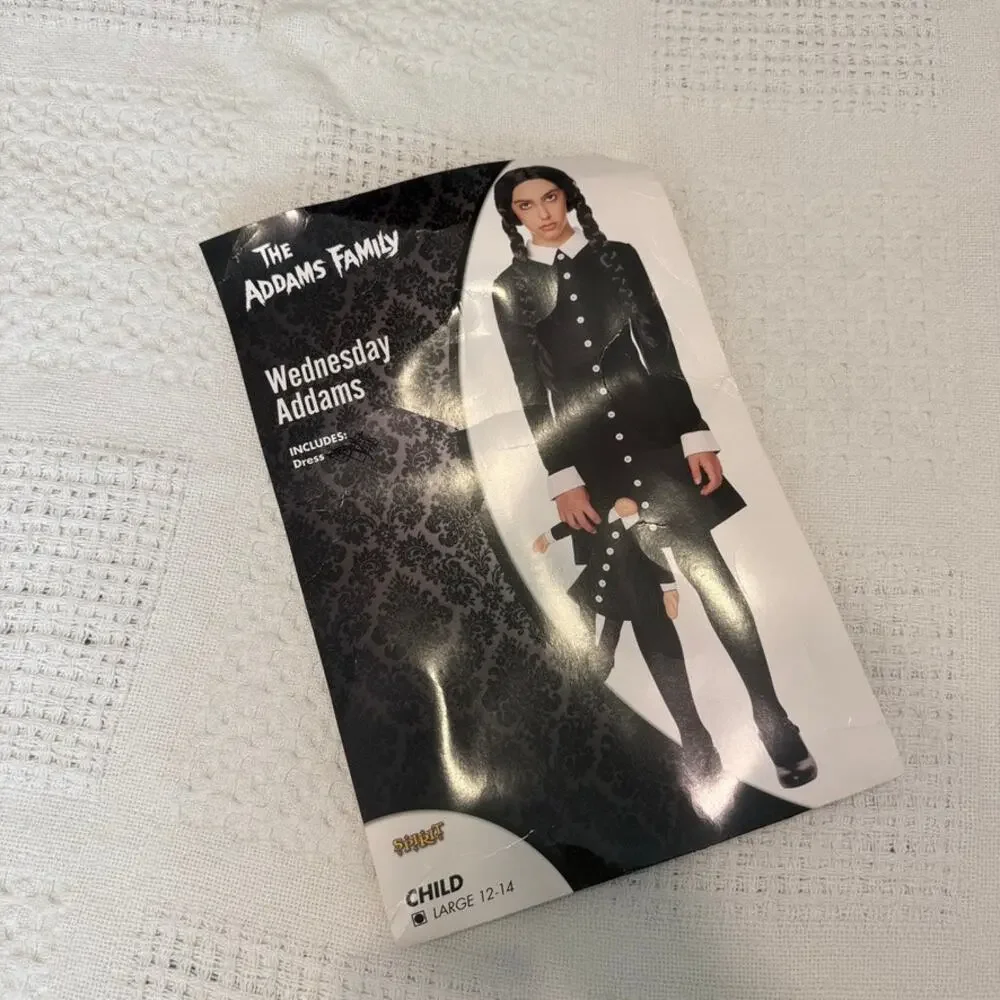 Spirit Wednesday Addams child large Halloween costume dress A3 2974